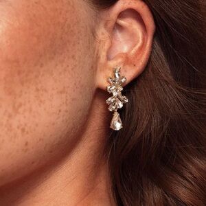 Olive + Piper elegant Silver Crystal Drop Earrings